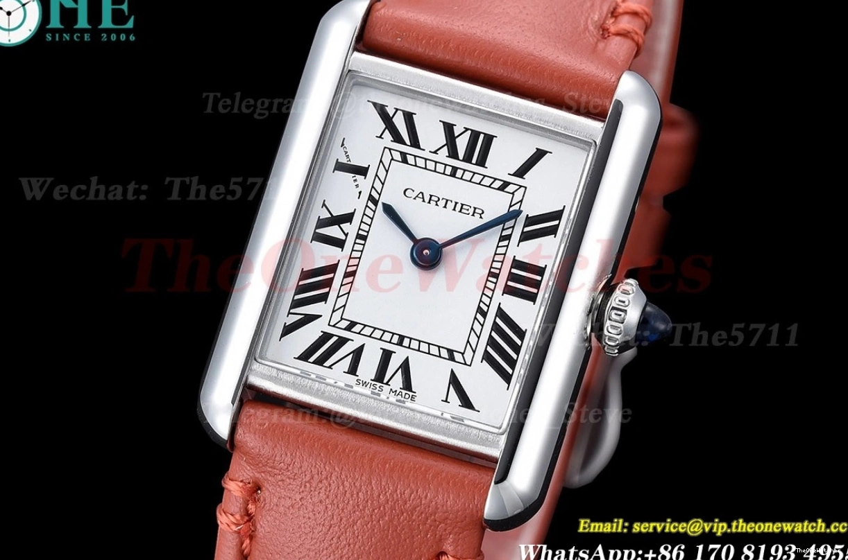 Tank Strap Quartz K11F On Red Leather White Must dial Small 0404